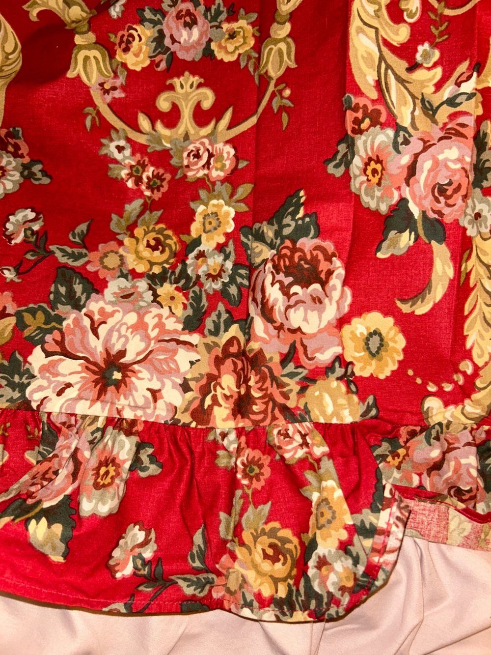 Vintage Ralph Lauren Danielle Marseille Red Twin Flat sheet